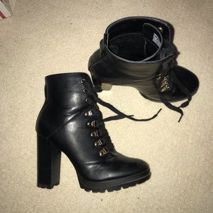 Black lace up boots just fab